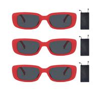 HDGSAFD 3 Gafas Y 3 Bolsas Para Gafas, Gafas Vintage, Gafas De Sol Rectangulares, Artículos Para Exteriores, Complementos De Vestir