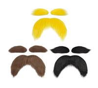 HDGSAFD 3 Juegos De Cejas De Bigote Simuladas, Accesorios De Cosplay, Barbas Divertidas, Accesorios De Fiesta