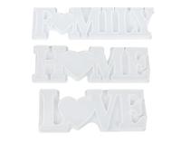 HDGSAFD 3 moldes de resina y 1 pipeta, accesorios de resina, molde de silicona, forma de palabra familiar (transparente)