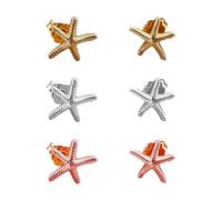 HDGSAFD 3 Pares De Aretes En Forma De Estrella De Mar, Aretes Exquisitos Y Simples, Artículos De Moda para Mujer, Adecuados para La Colocación Diaria.
