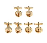 HDGSAFD 3 Pares Gemelos Huecos Esféricos Dorados para Hombre, Decorativos para Camisa y Ropa, De Metal