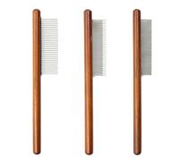 HDGSAFD 3 Piezas De Combate De Mascotas con Mango De Madera, Deflectores De Cuidado De Mascotas, Herramientas De Cuidado del Cabello, Peines De Degradación, Necesidades De Mascotas
