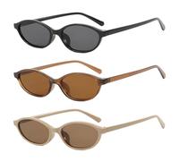 HDGSAFD 3 Piezas De Gafas De Sol Ovales, Gafas De Moda Retro, Accesorios De Protección Para Los Ojos, Accesorios De Ropa Personalizados Para Mujeres