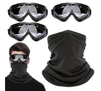 HDGSAFD 3 Piezas de Gafas y Máscara de Ciclismo, Cortavientos y Protección Deportiva para Niños