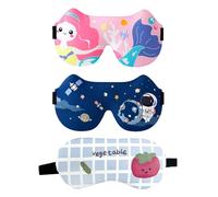 HDGSAFD 3 Piezas De Máscaras para Los Ojos con Estampado De Flores De Dibujos Animados, Máscaras para Los Ojos para Dormir con Diadema Ajustable, Máscaras Especiales para Los Ojos para La Siesta.