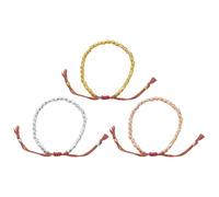 HDGSAFD 3 Pulseras Trenzadas con Cuentas De Cobre, Diseño De Arte Creativo, Accesorios De Joyería para Hombres Y Mujeres, Adecuados para Ropa De Moda.