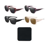 HDGSAFD 4 Gafas De Sol Y 1 Paño Para Gafas, Gafas De Protección Solar Para Conducir, Equipo De Protección Para Viajes Y Ciclismo, Toallitas Simples Y Suaves.