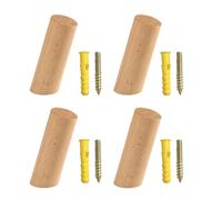 HDGSAFD 4 ganchos de madera biselados, ganchos para puertas, percheros de pared, ganchos cilíndricos individuales, adecuados para cocinas y baños