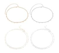 HDGSAFD 4 Juegos De Cadenas De Cintura con Lentejuelas, Diseño De Apilamiento De Dos Colores, Accesorios De Decoración De Ropa, Adecuados para Vestirse De Fiesta (Dorado, Plateado).