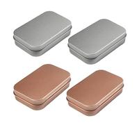 HDGSAFD 4 Piezas De Caja Vacía De Metal, Caja De Almacenamiento De Artículos Pequeños, Caja De Hojalata Multifunción, Caja De Almacenamiento Creativo.