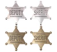 HDGSAFD 4 Piezas De Insignias De Estrellas De Seis Puntas, Broches De Metal Retro, Insignias De Cuello De Moda, Regalos Creativos para Fiestas, Decoraciones De Ropa.