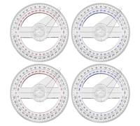HDGSAFD 4 Piezas De Transportadores Totalmente Circulares, Transportadores Triangulares Multifunción, Herramientas De Dibujo Y Medición, Papelería para Estudiantes, Aulas Y Oficinas.