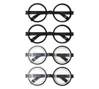 HDGSAFD 4 Uds. Gafas Redondas Negras, Gafas De Nerd, Gafas Retro Divertidas, Accesorios De Espectáculo, Decoración