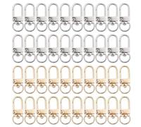 HDGSAFD 40 Uds. De Ganchos De Metal, Materiales para Llaveros DIY, Hebillas para Equipaje, Hebillas Giratorias De 360°, Mosquetones