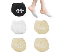 HDGSAFD 5 Pares de Calcetines de Media Concha Tradicionales para Mujer, de Compresión Elásticos, Invisibles Antideslizantes para Tacones Altos (Color Piel, Negro)