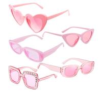 HDGSAFD 5 Piezas De Gafas De Sol Rosas, Gafas De Sol De Moda, Gafas De Protección Uv, Accesorios De Protección Solar De Verano, Lentes Degradados De Varios Estilos.