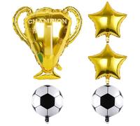 HDGSAFD 5 Piezas De Globos De Cine De Aluminio, Globos De Trofeos De Fútbol Estrella, Decoración De Globos De Fiesta De Fútbol, Decoración De La Fiesta De Cumpleaños para Niños.