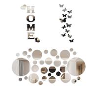 HDGSAFD 50 pegatinas de espejo para decoración de pared para salón, dormitorio, baño y pasillo