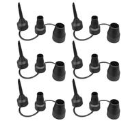 HDGSAFD 6 Juegos De Boquillas Inflables Tres En Uno, Herramientas De Válvula De Aire De Goma, Accesorios De Bomba De Aire Portátiles, Adecuados para Inflar Globos con Anillos De Natación (Negro).