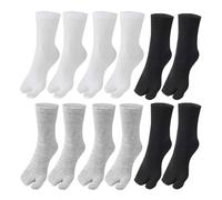 HDGSAFD 6 Pares Calcetines Flip-Flop con Dedos de los Pies para Hombre, Gris