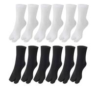 HDGSAFD 6 Pares de Calcetines de Dedo del Pie, Tobilleros Con Cinco Dedos para Hombre y Mujer, Negro, Blanco, 10-20