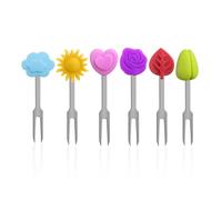 HDGSAFD 6 Piezas De Horquillas De Frutas De Acero Inoxidable, Horquillas De Frutas con Forma Creativa, Horquillas De Frutas Reutilizables, Suministros De Decoración De Alimentos.
