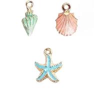 HDGSAFD 62 Uds. Coles Ocean Five, Coles De Concha Y Estrella De Mar, Accesorios De Joyería DIY, Decoración Cole De Metal