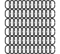 HDGSAFD 72 Anillos Coles De Plástico, Anillos Coles para Riel De Cortina, Accesorios para Cortinas, Ganchos De Almacenamiento En El Hogar, Adecuados para Cortinas De Baño Y Dormitorio (Negro).