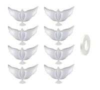 HDGSAFD 8 Piezas De Globos De Paloma, 1 Rollo De Cinta Blanca, Globo De Cine De Aluminio Blanco, Accesorios Decorativos De Escena, Globos Decorativos De Fiesta De Compromiso De Boda.
