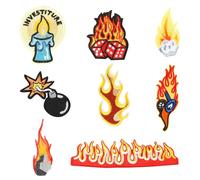 HDGSAFD 8 Piezas De Parche De Tela De Elementos De Llama, Parche De Tela De Moda Y Personalizado, Parche De Tela Bordado Creativo, Que Se Puede Usar En Sombreros, Ropa Y Bolsas.