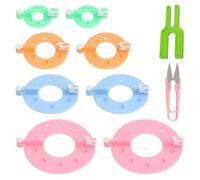 HDGSAFD 8 Piezas para Hacer Pompones, 1 Pieza De Cambiador De Felpa, 1 Pieza De Tijeras, Juego De Herramientas para Hacer Bolas De Lana, Accesorios para Manualidades