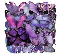 HDGSAFD 80 Hojas De Pegatinas De Mariposas Púrpuras, Mariposas De PVC Impermeables, Elee Decoración De Mariposas, Se Pueden Usar para Decorar Paredes, Álbumes De Recortes Y Ventanas