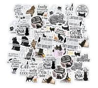 HDGSAFD 92 Pegatinas De Gatitos, Lindas Pegatinas De Gatos De Dibujos Animados, PVC Autoadhesivo, Blancas Y Negras, Para Álbumes De Recortes, Equipaje, Botellas De Agua Y Otros Artículos