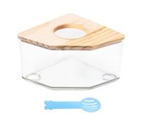 HDGSAFD Baño para Hámster De 1 Pieza Y Pala para Arena De 1 Pieza, Baño para Hámster Antisalpicaduras, Baño para Hámster Transparente, Accesorios para Hámster