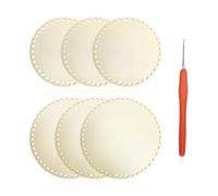 HDGSAFD Bases De Cesta Trenzadas De 6 Piezas Y 1 Herramienta De Ganchillo, Materiales De Cesta Trenzada Casera, Base Redonda, Accesorios Creativos para Manualidades DIY
