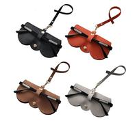 HDGSAFD Bolsa De Almacenamiento Simple Para Gafas, Bolsa De Cuero Pu Para Gafas, Bolsa Protectora Para Gafas, Bolsa Para Gafas Con Cordón, Bolsa Portátil Para Gafas, 4 Uds.