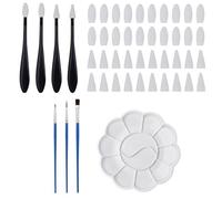 HDGSAFD Borradores De 2 Piezas, Cabezales De Repuesto De 40 Piezas, Paleta De 1 Pieza Y Pinceles De Óleo De 3 Piezas, Herramientas De Dibujo, Herramientas De Pintura, Accesorios De Dibujo