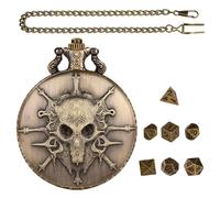 HDGSAFD Caja De Reloj De Bolsillo para Joyería, Mini Dados De Metal, Dados Poliédricos, Caja De Almacenamiento De Dados Retro, Accesorios para Juegos De Mesa, 1 Unidad