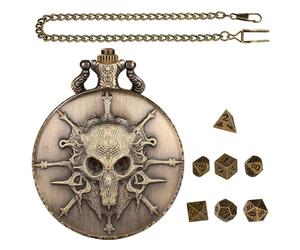 HDGSAFD Caja De Reloj De Bolsillo para Joyería, Mini Dados De Metal, Dados Poliédricos, Caja De Almacenamiento De Dados Retro, Accesorios para Juegos De Mesa, 1 Unidad