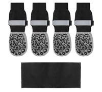 HDGSAFD Calcetines para Mascotas De 4 Piezas Y Orejeras Elásticas para Mascotas De 1 Pieza, Calcetines Impermeables, Calcetines Antideslizantes, Protector De Pata De Perro, Suministros para Mascotas