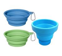 HDGSAFD Cuencos Plegables De 2 Piezas Y Taza De Agua De Silicona Azul De 1 Pieza, Cuencos Portátiles para Mascotas, Herramientas De Alimentación para Mascotas, Suministros para Mascotas