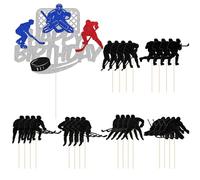 HDGSAFD Cumplemento De Pastel De Hockey De 25 Piezas, Inserto De Tarjeta Deportiva Creativa, Topper De Postres De Artesanía De Bricolaje, Decoración De La Fiesta De Cumpleaños para Niños.