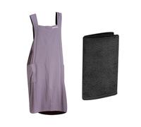 HDGSAFD Delantal de cocina para hornear, 1 pieza, delantal cruzado, delantal para niña, delantal práctico de trabajo, delantal de carpintería de jardín, gris