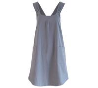 HDGSAFD Delantal Gris de 1 Pieza Sin Babero, Con Tiras Cruzadas Para Restaurante, Cocina y Jardín - Accesorio Para Mujer