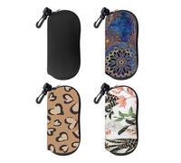 HDGSAFD Estuche para Gafas con Cremallera De 4 Piezas, Caja De Almacenamiento para Gafas Impermeable Y A Prueba De Caídas, Adecuado para Acampar Y Andar En Bicicleta.