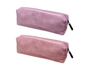 HDGSAFD Estuche para Lápices De Pana De 2 Piezas, Estuche para Lápices De Color Sólido, Estuche para Lápices Rosa, Bolsa De Almacenamiento Simple Y Conveniente, Estuche para Lápices para Estudiantes