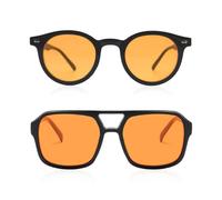 HDGSAFD Gafas Cuadradas De 1 Pieza Y Gafas Redondas De 1 Pieza, Gafas De Sol Retro, Gafas De Personalidad De Moda, Accesorios De Ropa