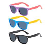 HDGSAFD Gafas de sol para niños de 3 piezas, gafas de sol polarizadas, gafas de sol con protección UV, gafas de sol de moda para niños y niñas (multicolor), multicolor, 129 * 125 * 42 mm