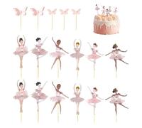 HDGSAFD Insertos De Tarjetas De Ballet De 24 Piezas Y 5 Piezas Insertos De Tarjeta De Mariposa, Decoraciones De Pasteles, Lindos Complementos De Pastel, Suministros para Fiesta De Niñas.