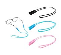 HDGSAFD Juego de 3 Bandas Elásticas para Gafas Deportivas - Correas Ajustables de Silicona para Hombre - Negro, Azul Claro, Rosa